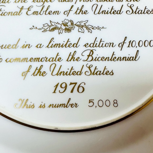 Royal Worcester “Independence 1776” Commemorative Plate – Limited Edition #5008 - Picture 10 of 11